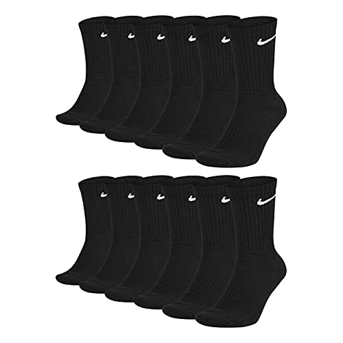 Nike - Calzini Da Allenamento Da Uomo Everyday Cushioned Crew, 6 Paia, Nero , 42-46