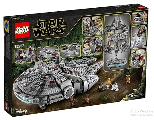 Lego Star Wars - Millennium Falcon 75257 Set Di Costruzioni Iconica Astronave Con Finn, Chewbacca, Ecc