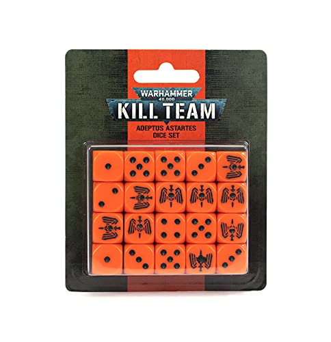 Games Workshop Warhammer 99220101025 - Set Di Dadi Kill Team Adeptus Astartes, Colore: Nero