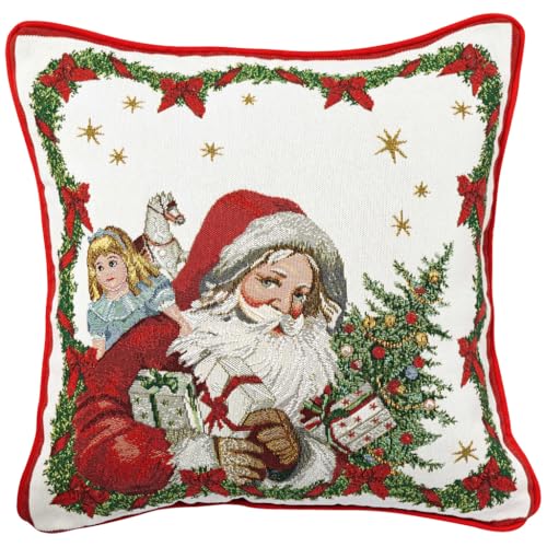 Villeroy & Boch – Toy'S Fantasy Cuscino Reversibile Gobelin, Cuscino Motivo Babbo Natale, Multicolore, 45 X 45 X 6,5 Cm, Cotone, Lavabile In Lavatrice