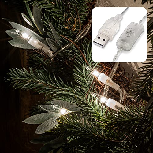 Hellum Chiaroum 523126 Mini-Lichterkette Innen Piú Di Usb Anzahl Lampada 20 Led Warm- Bianco Beleuchtete L