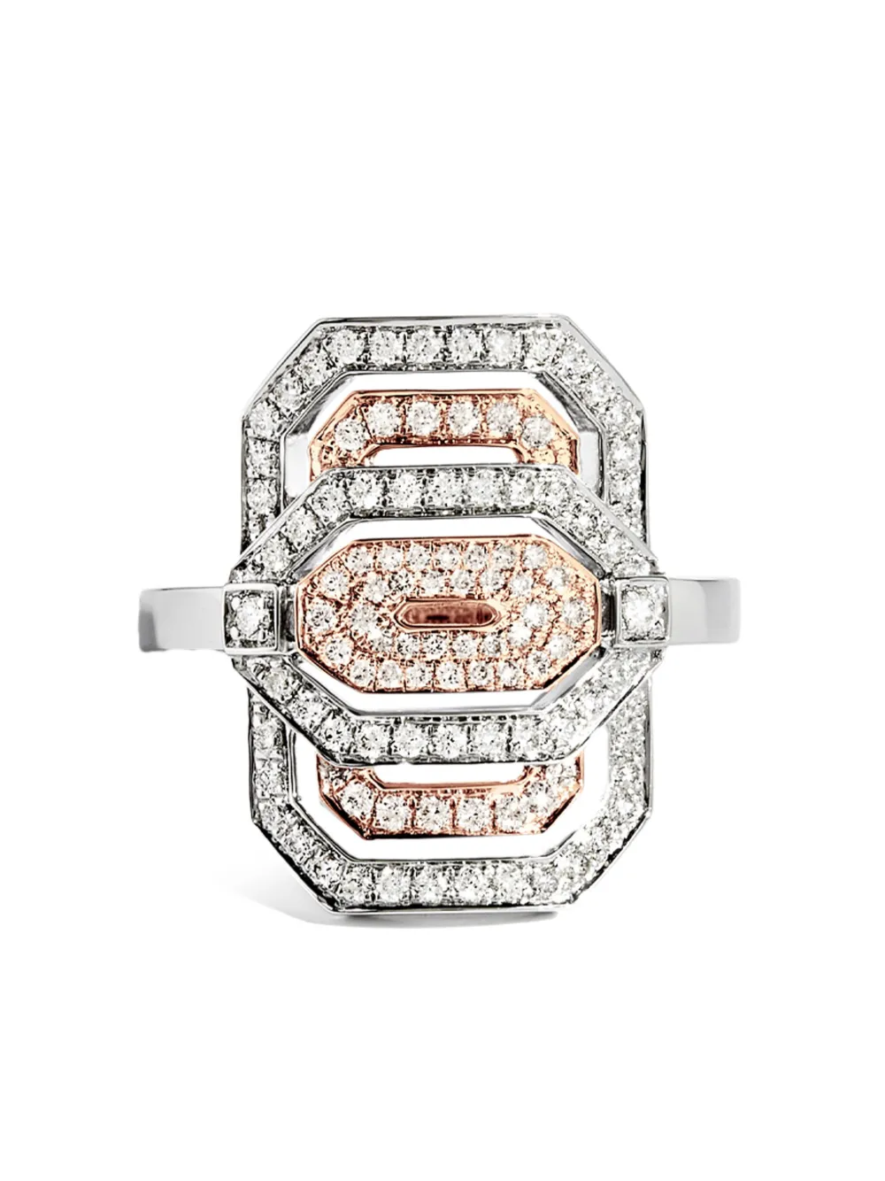 STATEMENT PARIS 18kt rose gold My Way diamond ring - Argento