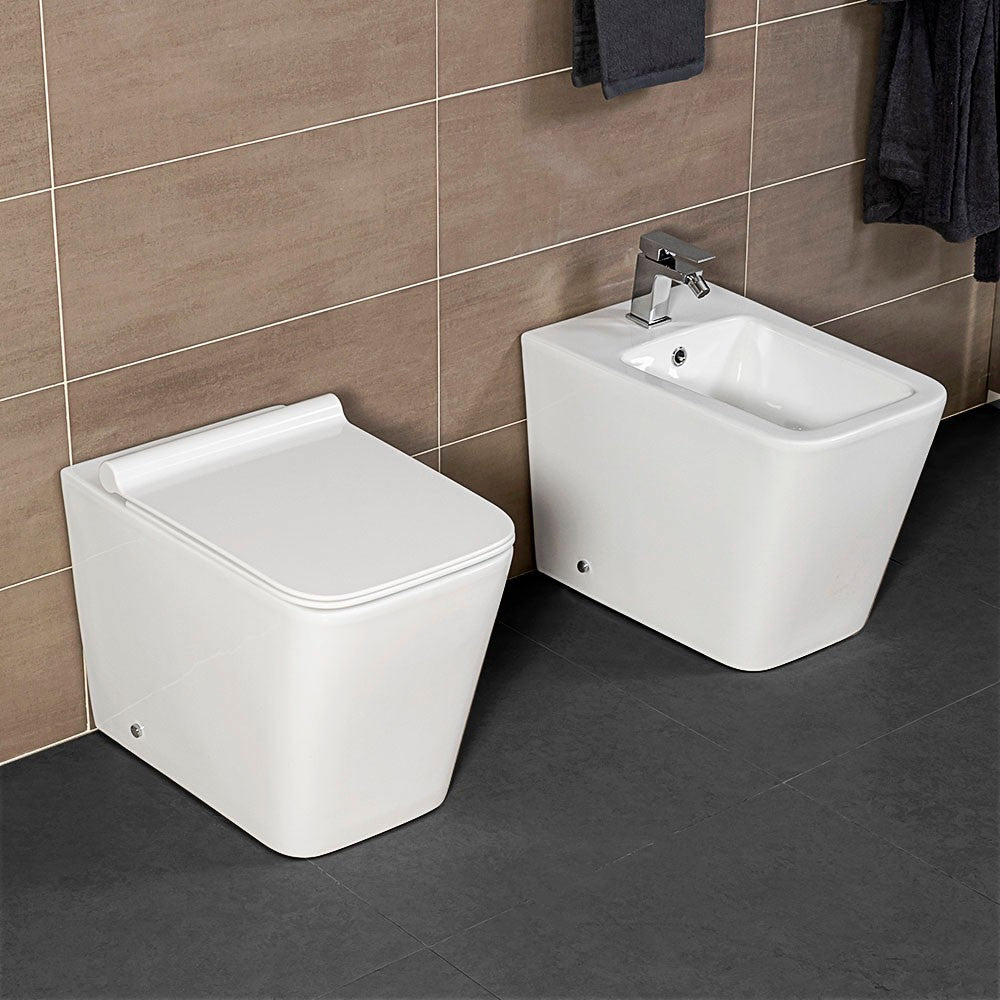Sanitari a terra malaga rimless wc + bidet + copriwc softclose