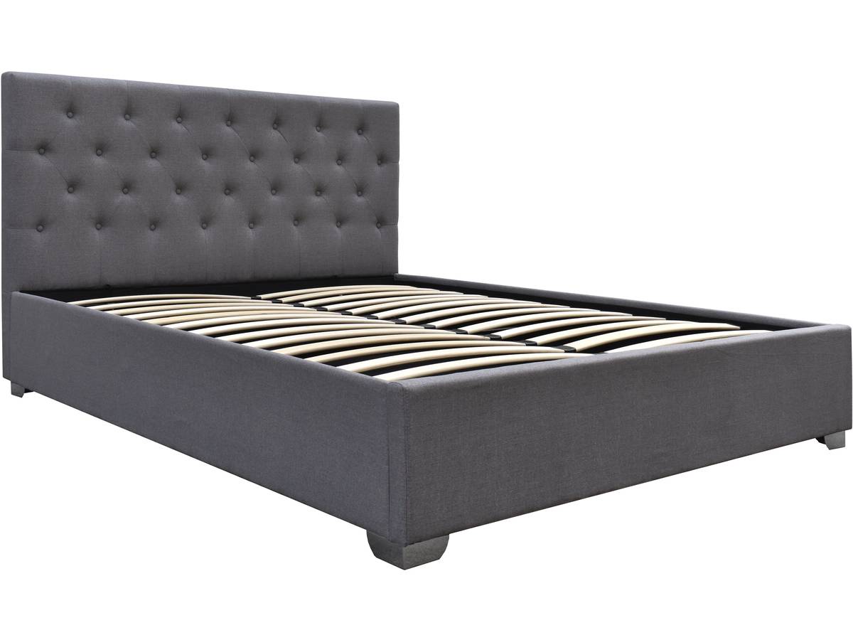 Letto matrimoniale con contenitore tino 140x190 cm colore grigio
