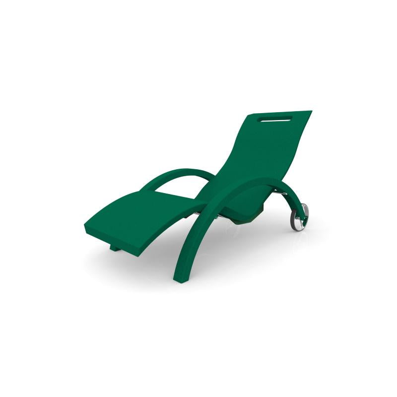 Sdraio chaise longe lettino da esterno prendisole in polietilene colore verde scuro cv-s110/6016