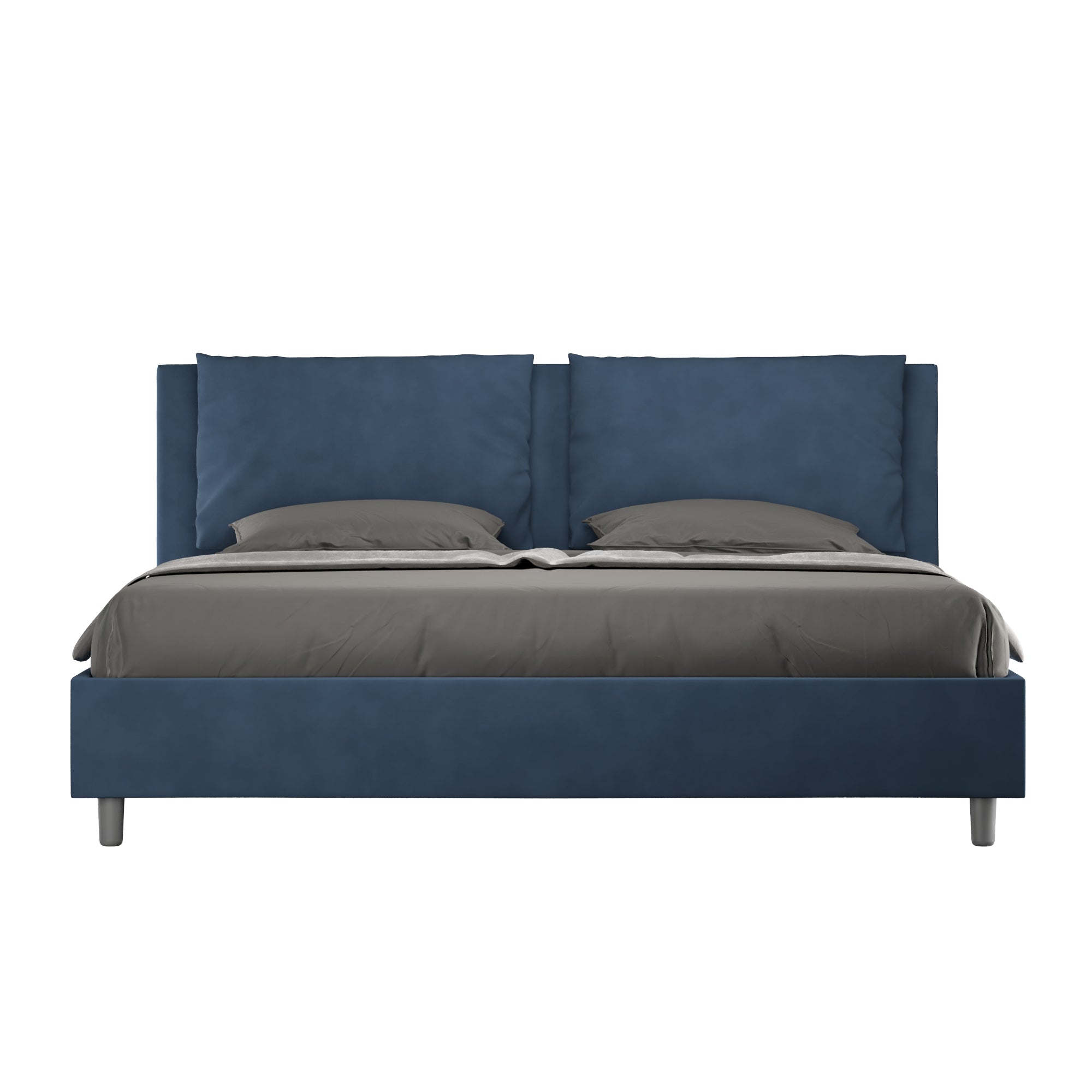 Letto matrimoniale large 180x200 cm con rete antea blu