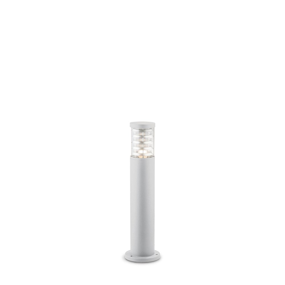Piantana-palo da esterno moderna tronco alluminio bianco 1 luce e27 h60cm