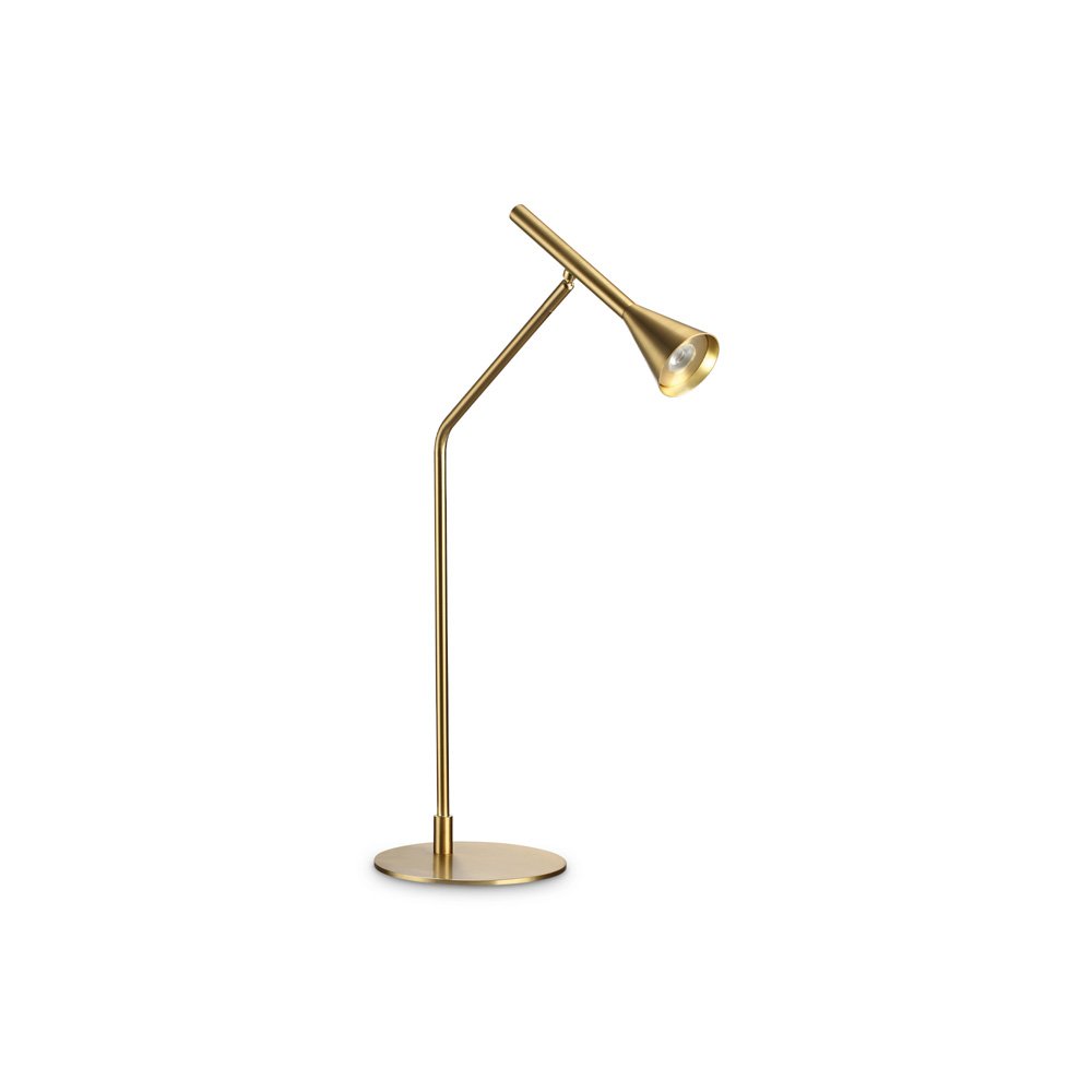 Lampada da scrivania moderna diesis metallo ottone led 6,5w 3000k