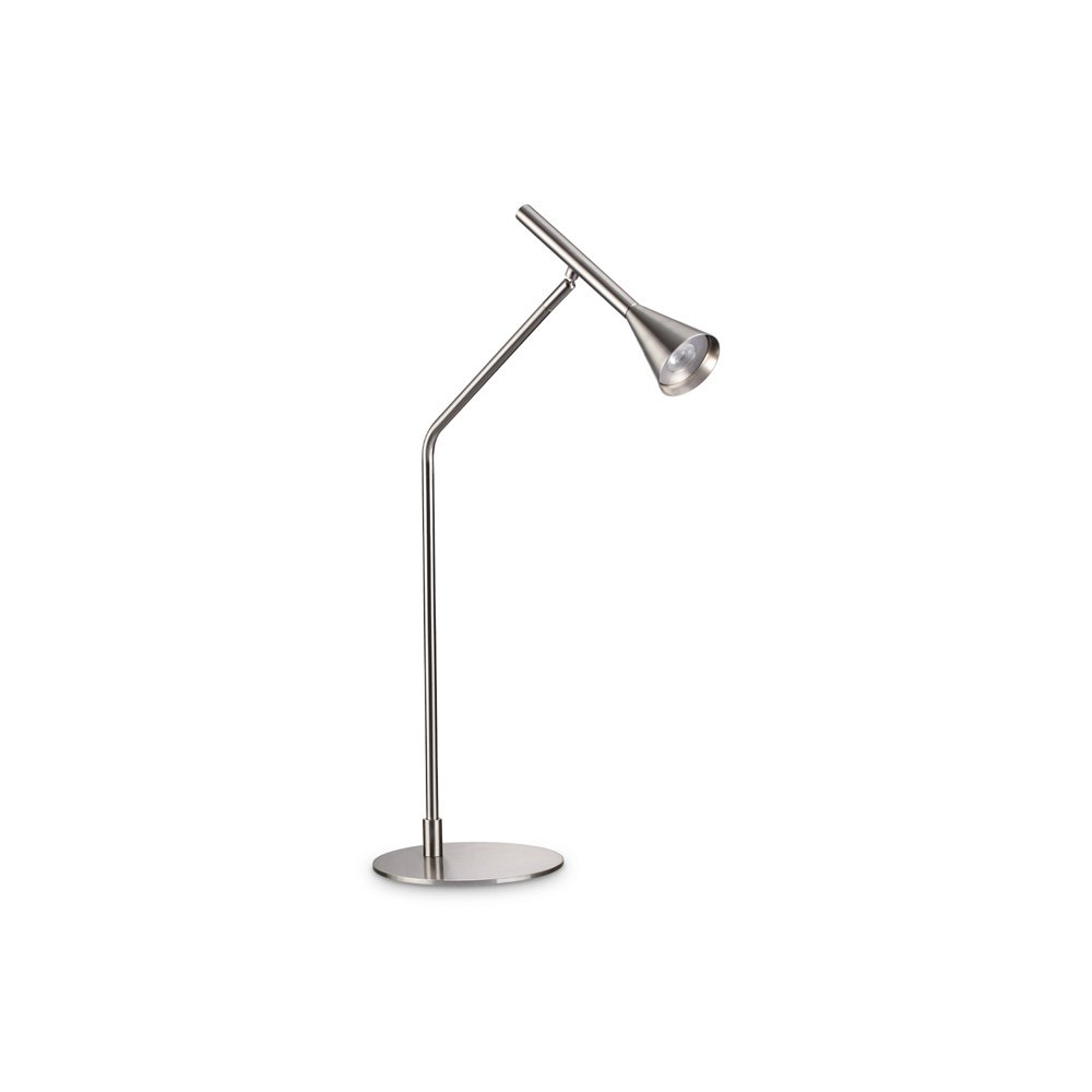 Lampada da scrivania moderna diesis metallo cromo led 6,5w 3000k