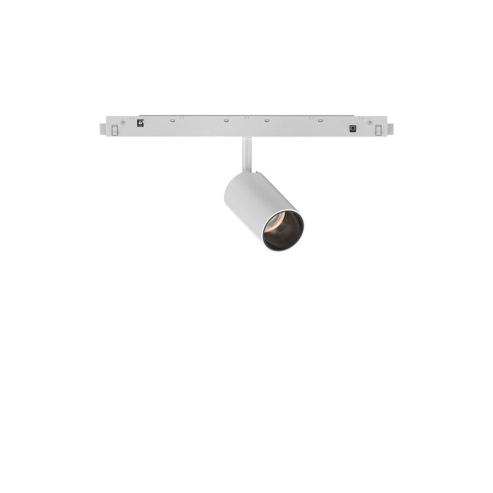Faretto binario singolo dali ego alluminio bianco 1 luce 8w 3000k luce calda