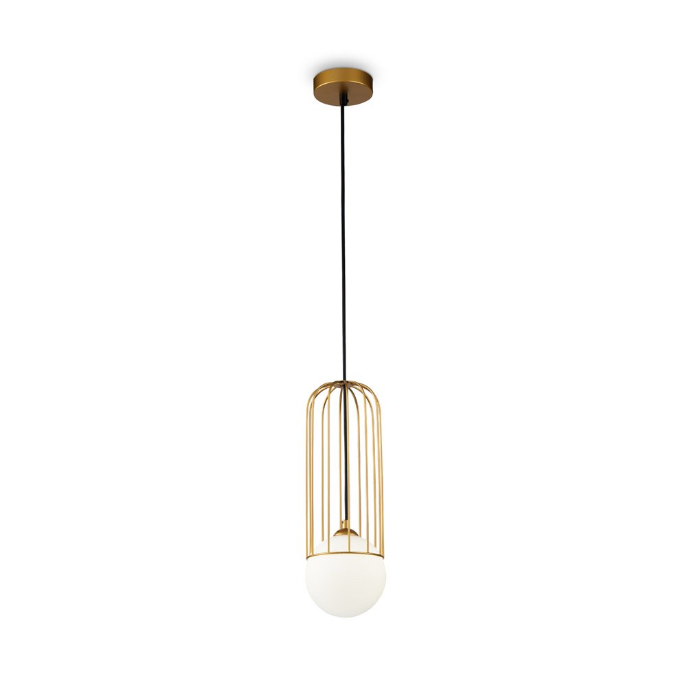 Sospensione contemporanea telford piccola in metallo oro 1 luce