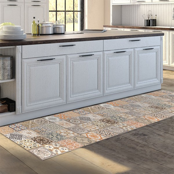 Passatoia da cucina in vinile lavabile e antigraffio persian tiles - 50x180