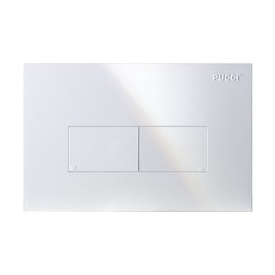Placca per cassetta incasso pucci eco 2 pulsanti - modello linea - colore cromato