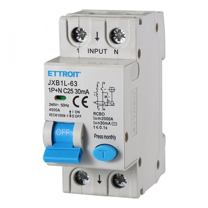 Magnetotermico differenziale 1p+n 25a 30ma 220v type ac