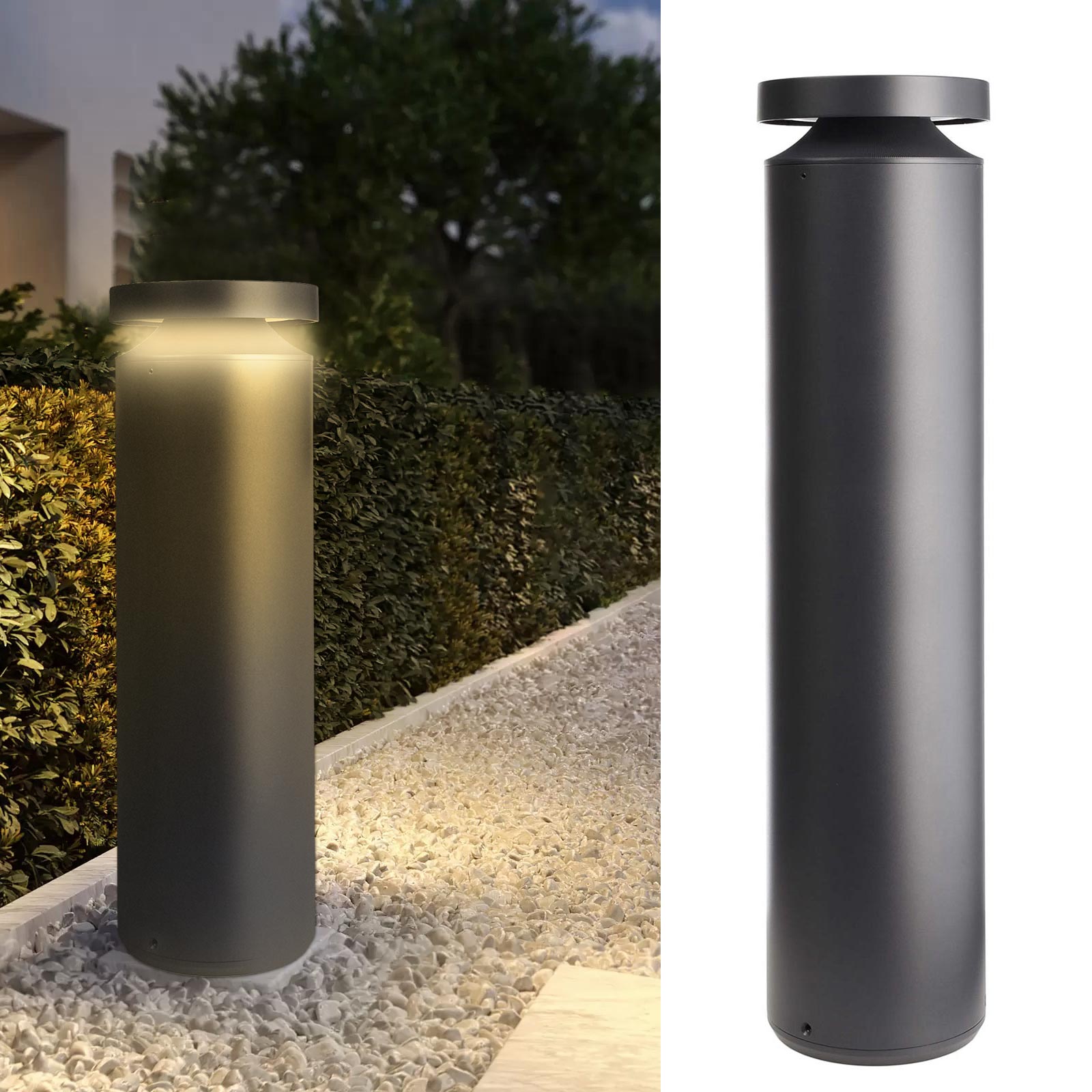 Lampione moderno led 24w ip65 palo luminoso dimmerabile dali2.0/dt6 luce bordo piscina parcheggio 230v 100cm