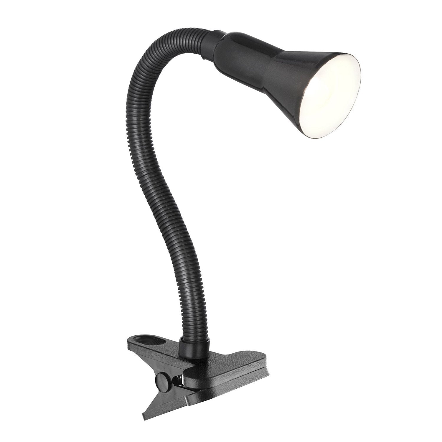 Lampada contemporanea partner di scrivania acciaio nero policarbonato 1 luce e14