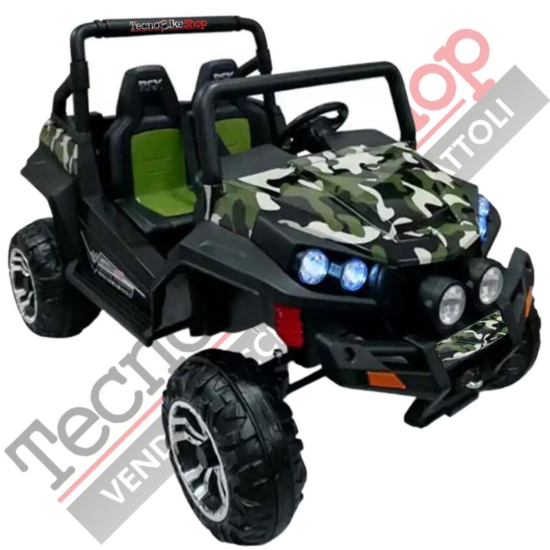 Auto elettrica per bambini 4x4 polar 24v colore verde mimetico