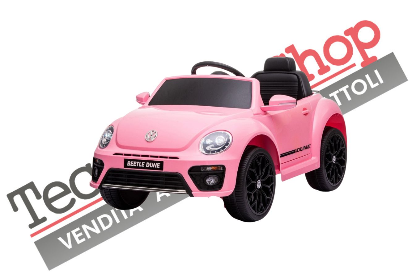 Auto elettrica per bambini volkswagen maggiolino new beetle small 12v colore rosa