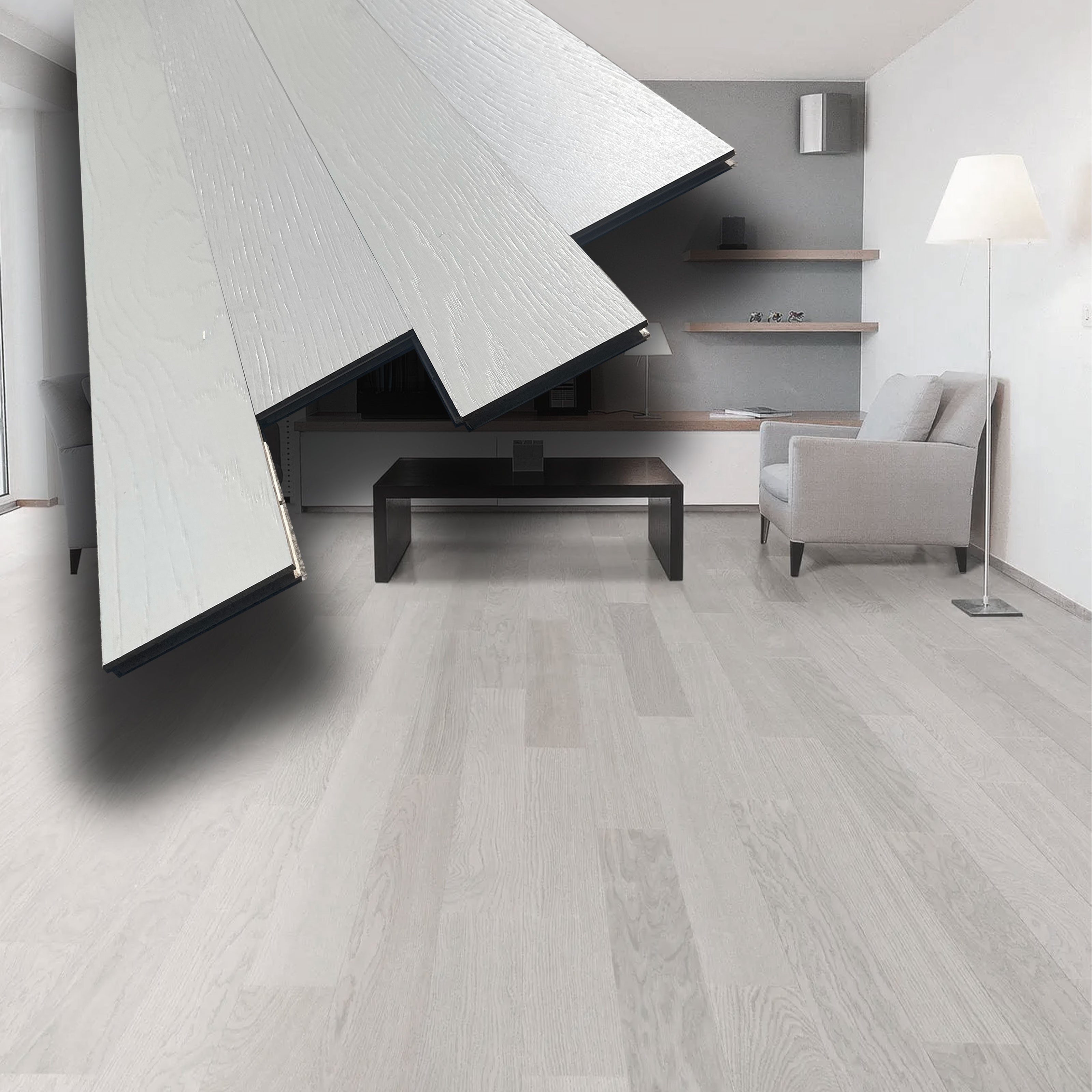 Mq * stock garbelotto * lotto da 18mq di parquet prefinito in rovere sbiancato spazzolato 10x90x900/1000