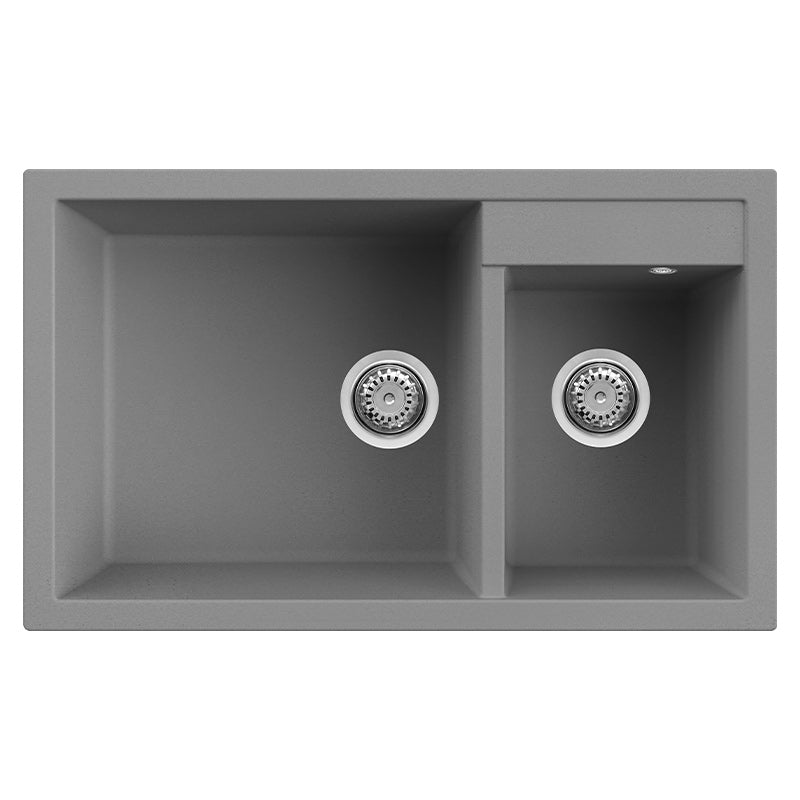 Lavello elleci incasso 2 vasche 81,5x50 quadra 440 metaltek grigio titanium lmq44073