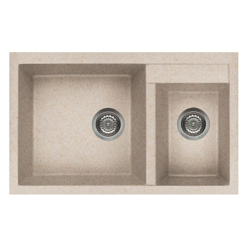 Lavello elleci incasso 2 vasche 81,5x50 quadra 440 granitek avena lgq44051