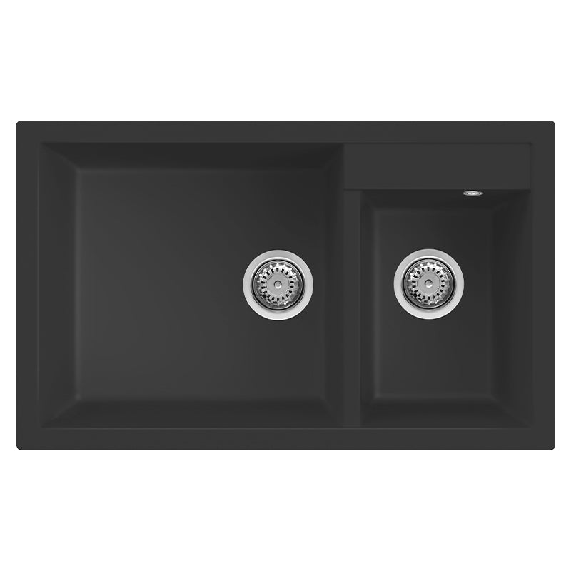 Lavello elleci incasso 2 vasche 81,5x50 quadra 440 granitek nero lgq44040