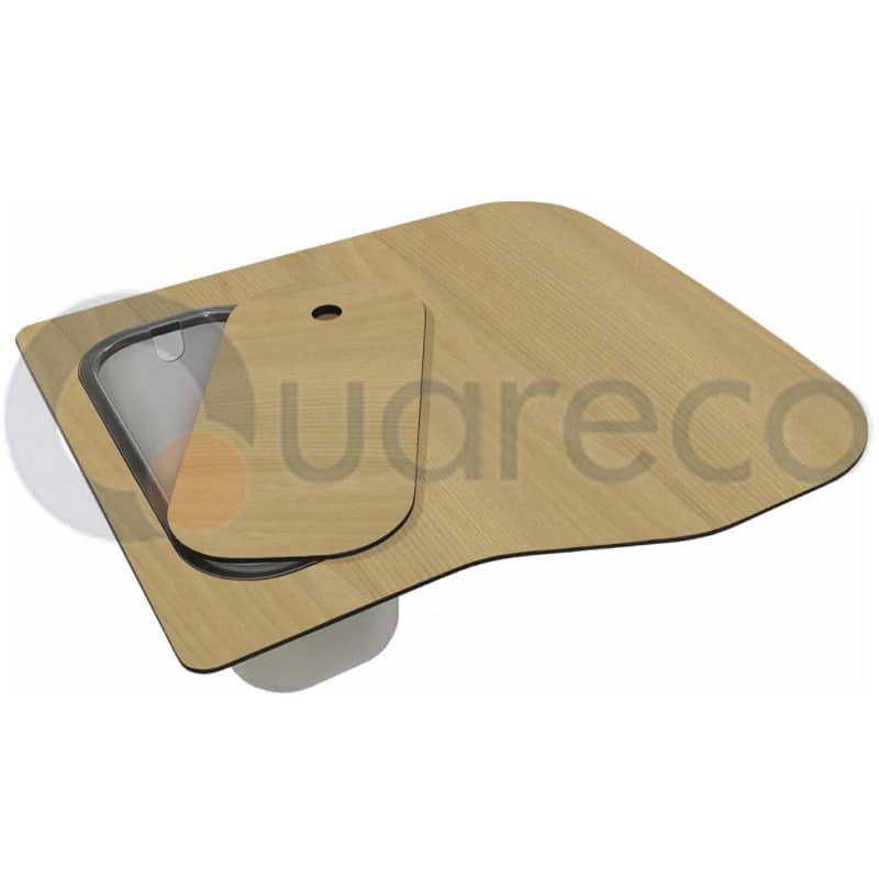 Tagliere elleci element fox 360 con vaschetta in materiale hpl quercia - ath130ol