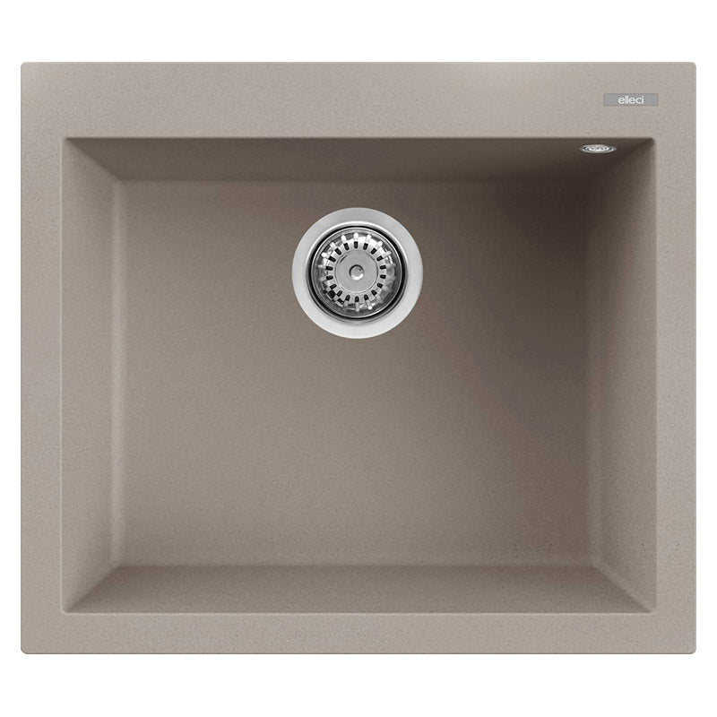 Lavello elleci incasso 1 vasca 57x50 quadra 105 granitek grigio tortora lgq10543