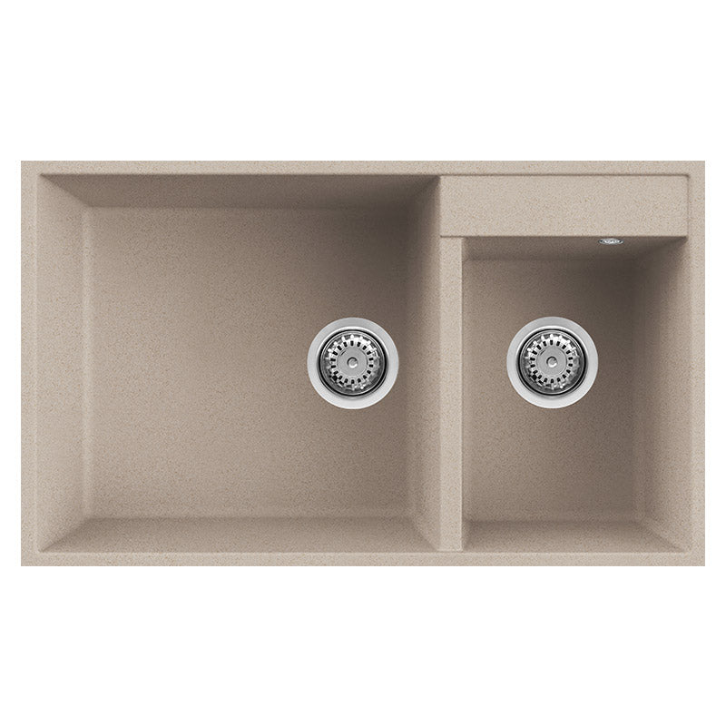 Lavello elleci incasso 2 vasche 78,5x47 quadra 440 sottotop granitek avena lgq44051bso