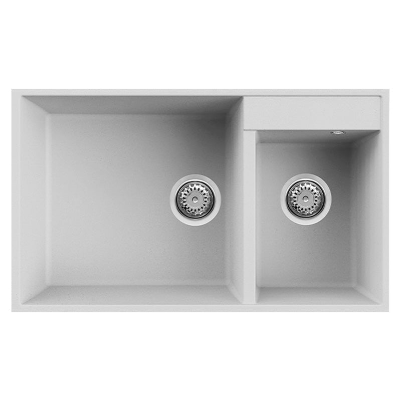Lavello elleci incasso 2 vasche 78,5x47 quadra 440 sottotop granitek bianco lgq44068bso