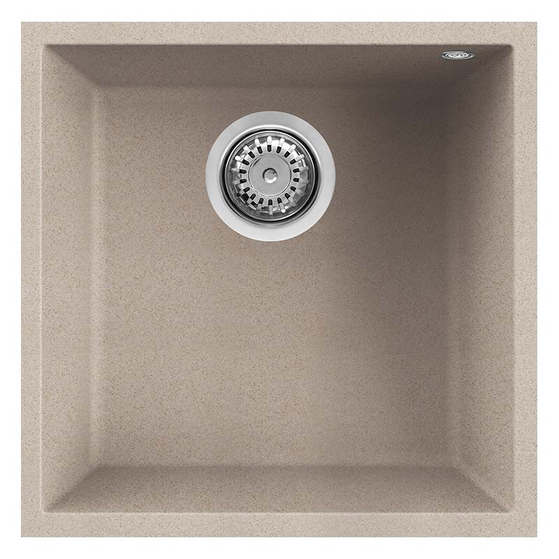 Lavello elleci incasso 1 vasca 44x44 quadra 102 sottotop granitek avena lgq10251bso
