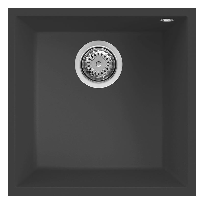 Lavello elleci incasso 1 vasca 44x44 quadra 102 sottotop granitek antracite lgq10259bso