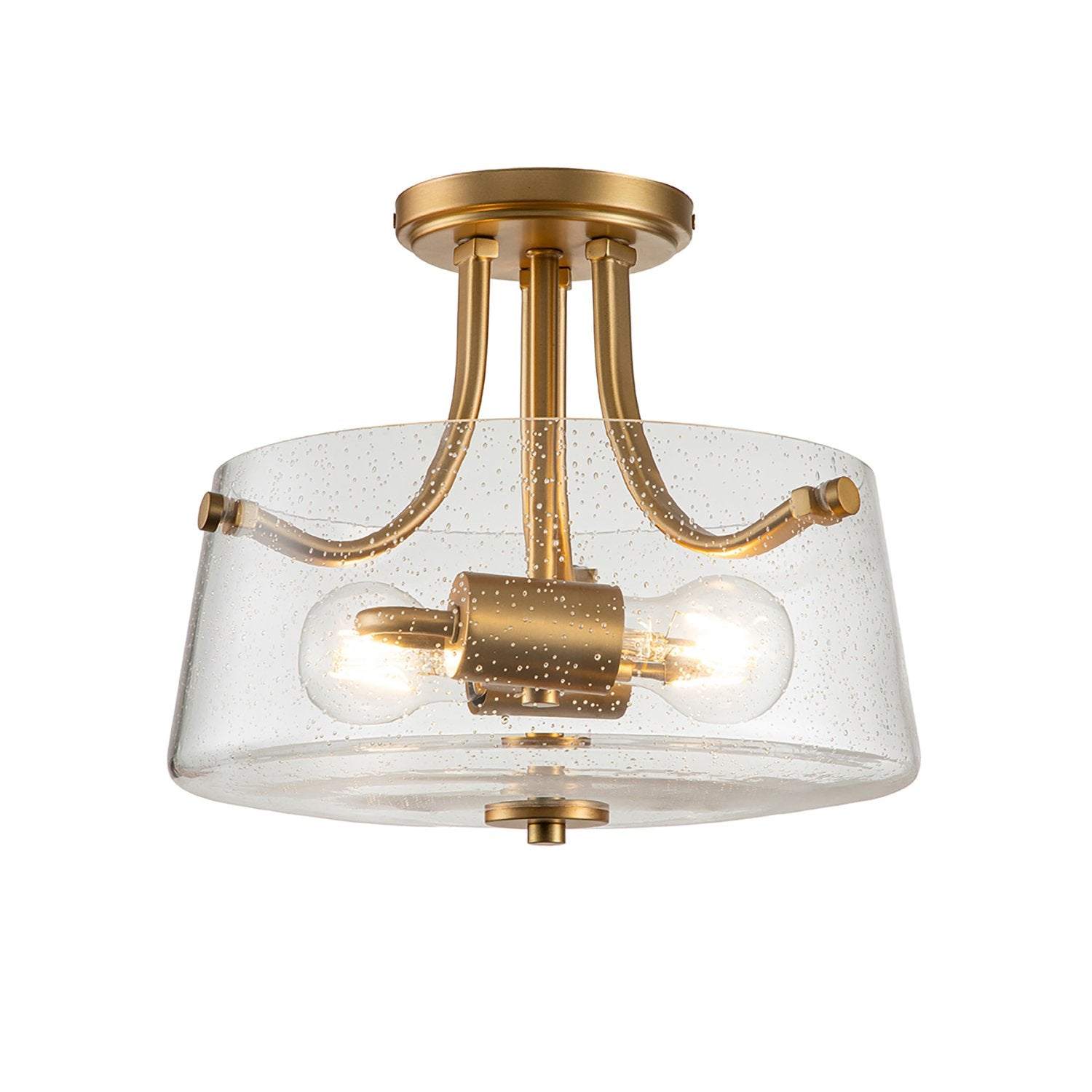 Lampadario contemporaneo hollister acciaio ottone spazzolato 2 luci e27