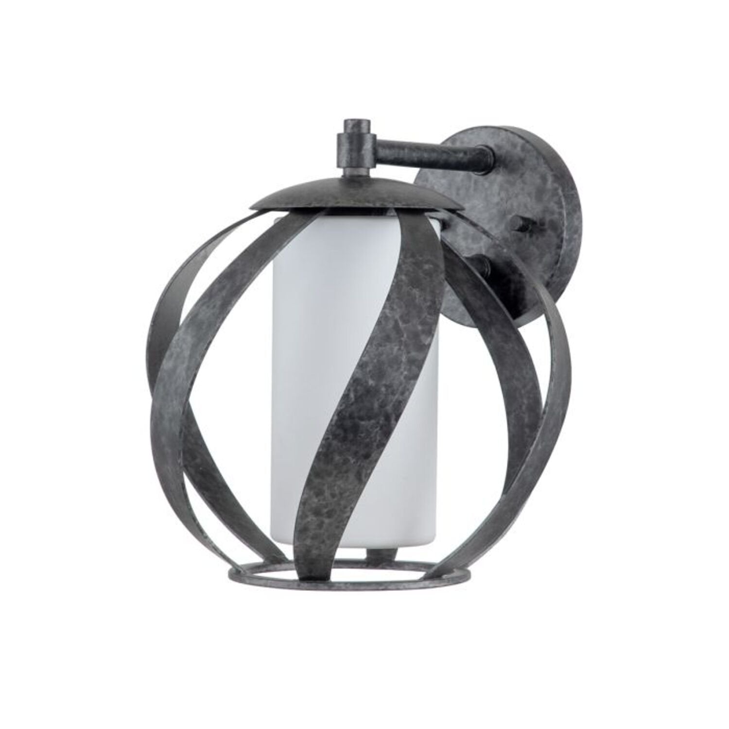 Applique industrial nordico blacksmith acciaio nero antico vetro 1 luce e27