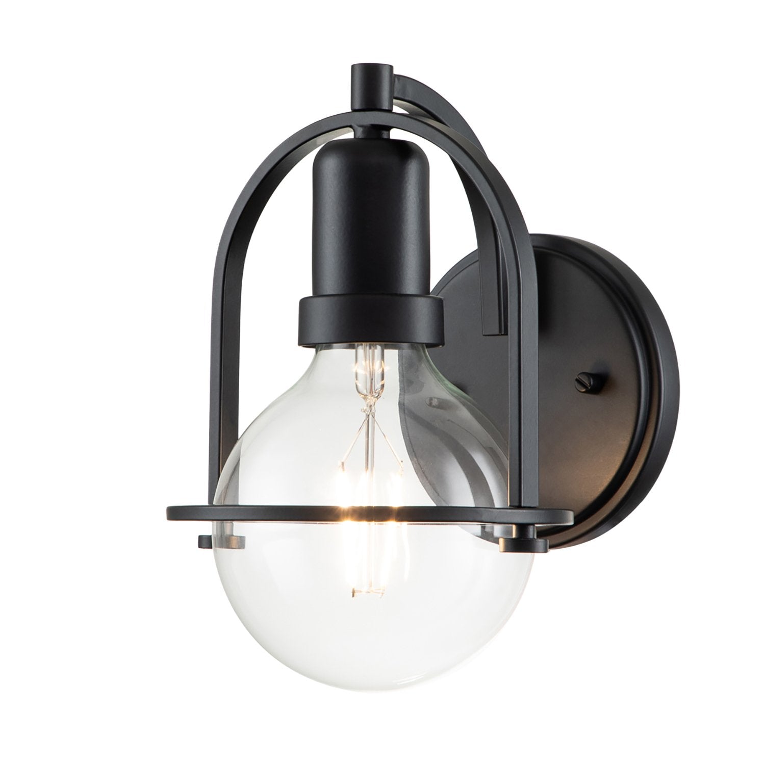 Applique industrial nordico somerset acciaio nero 1 luce e27 60w k lm
