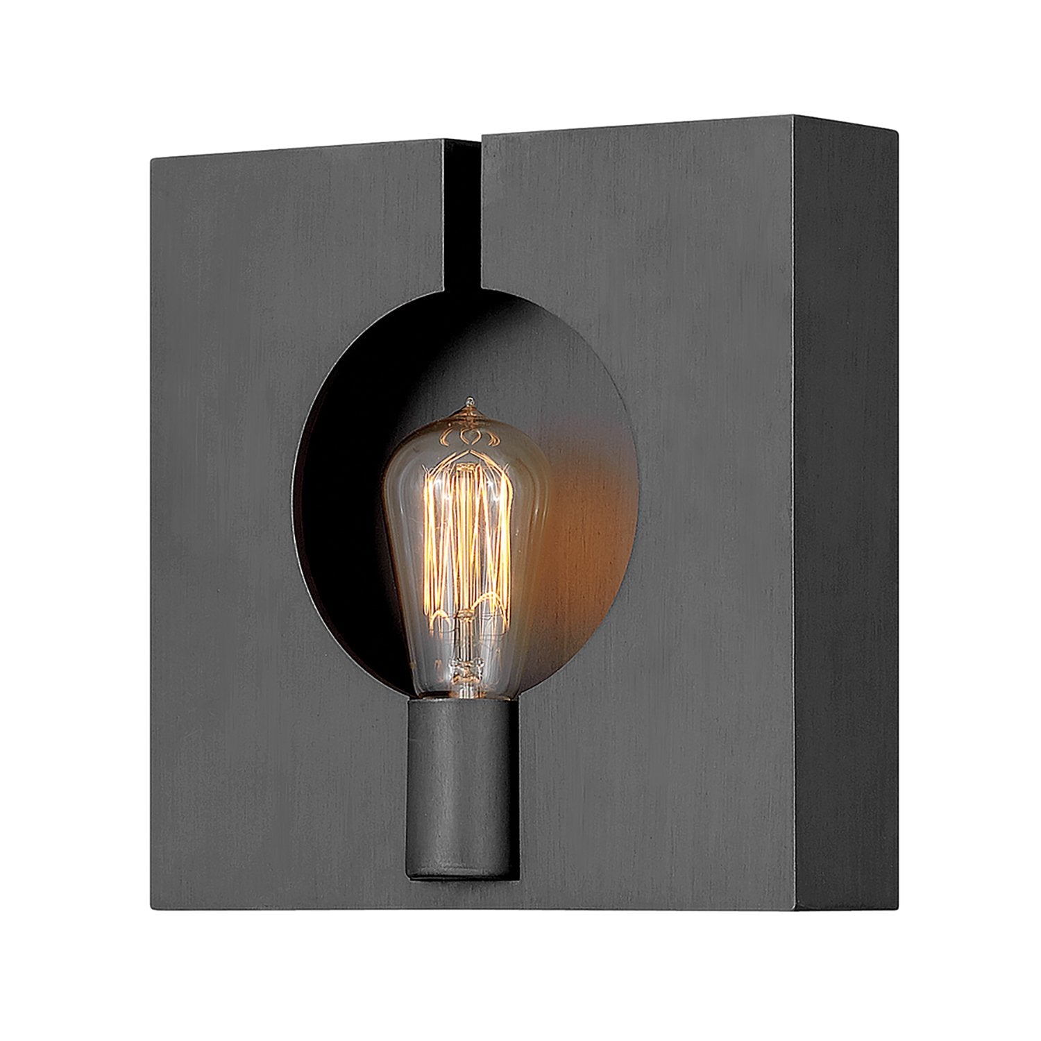 Applique industrial nordico ludlow acciaio grafite spazzolata 1 luce e27