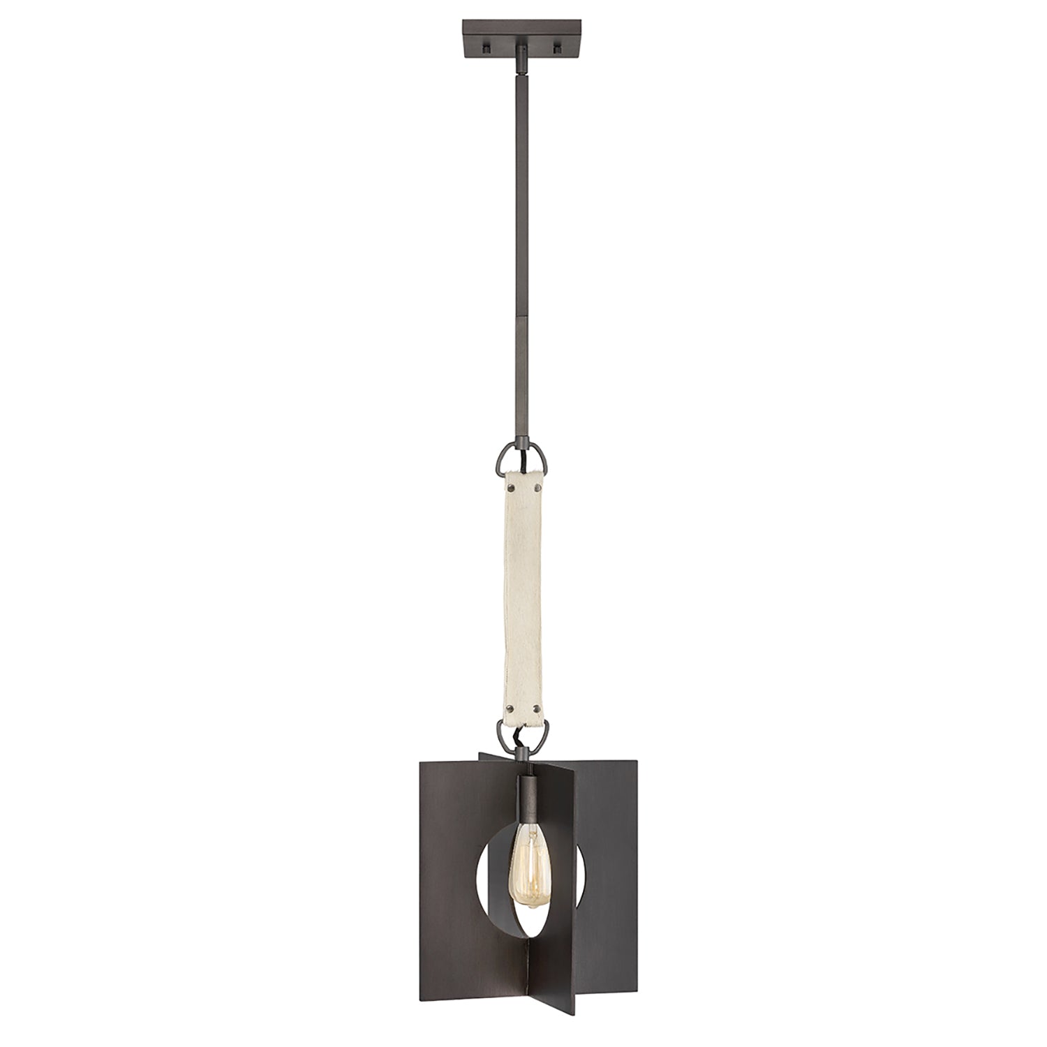 Sospensione industrial nordica ludlow acciaio grafite spazzolata 1 luce e27