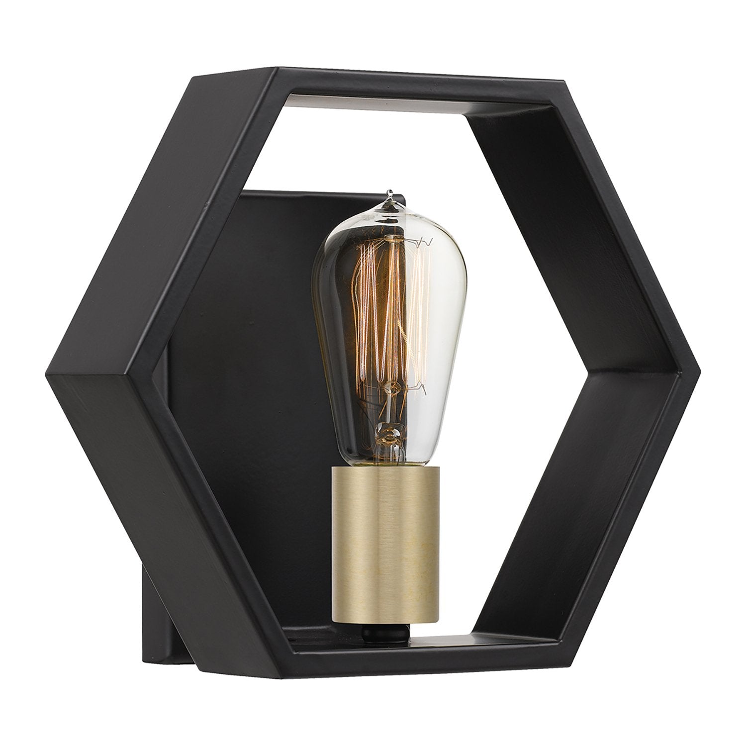 Applique industrial nordico bismarck acciaio nero terra 1 luce e27
