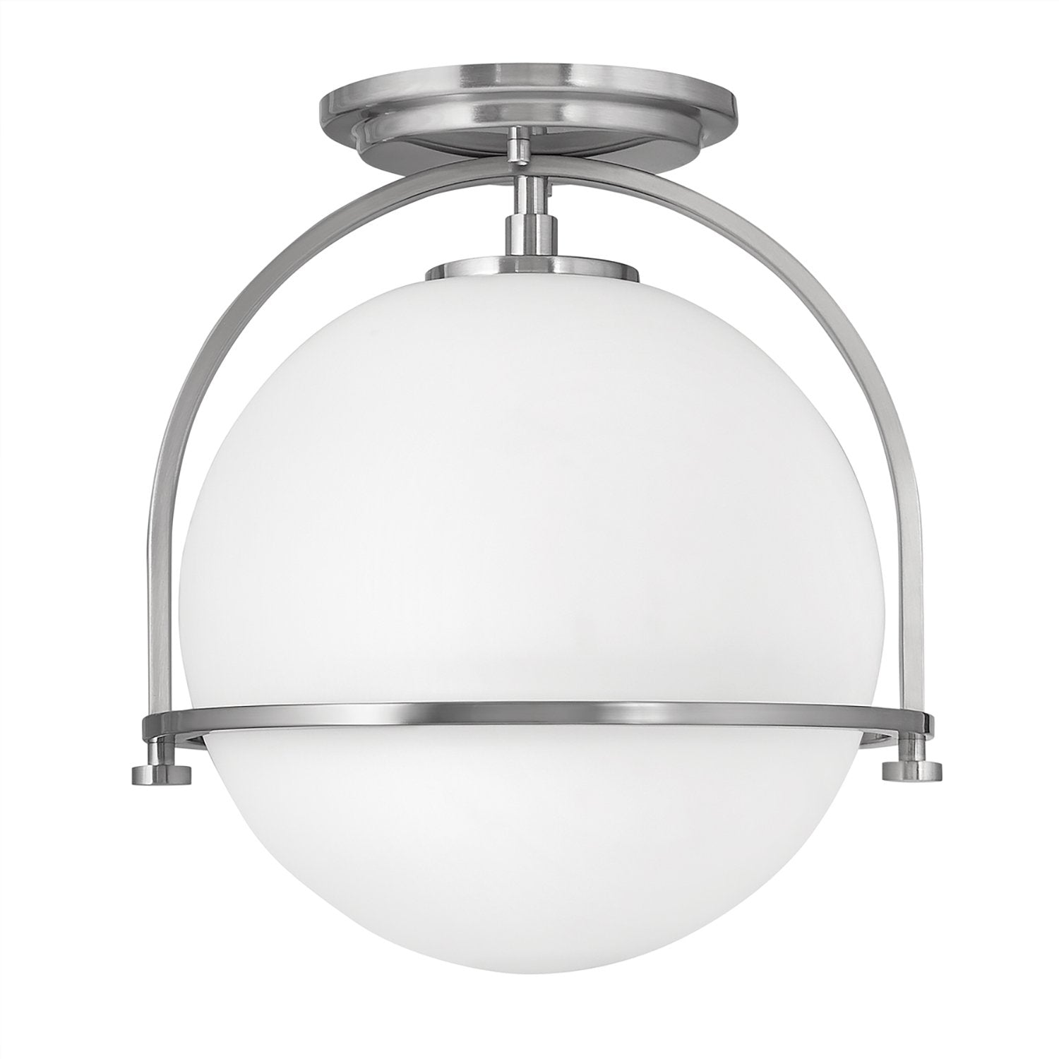 Plafoniera industrial nordica somerset acciaio nichel spazzolato 1 luce e27