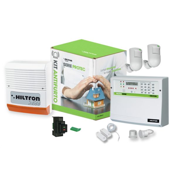 Kit hiltron centrale protec 4 combinatore gsm ed accessori kprotec410gsm