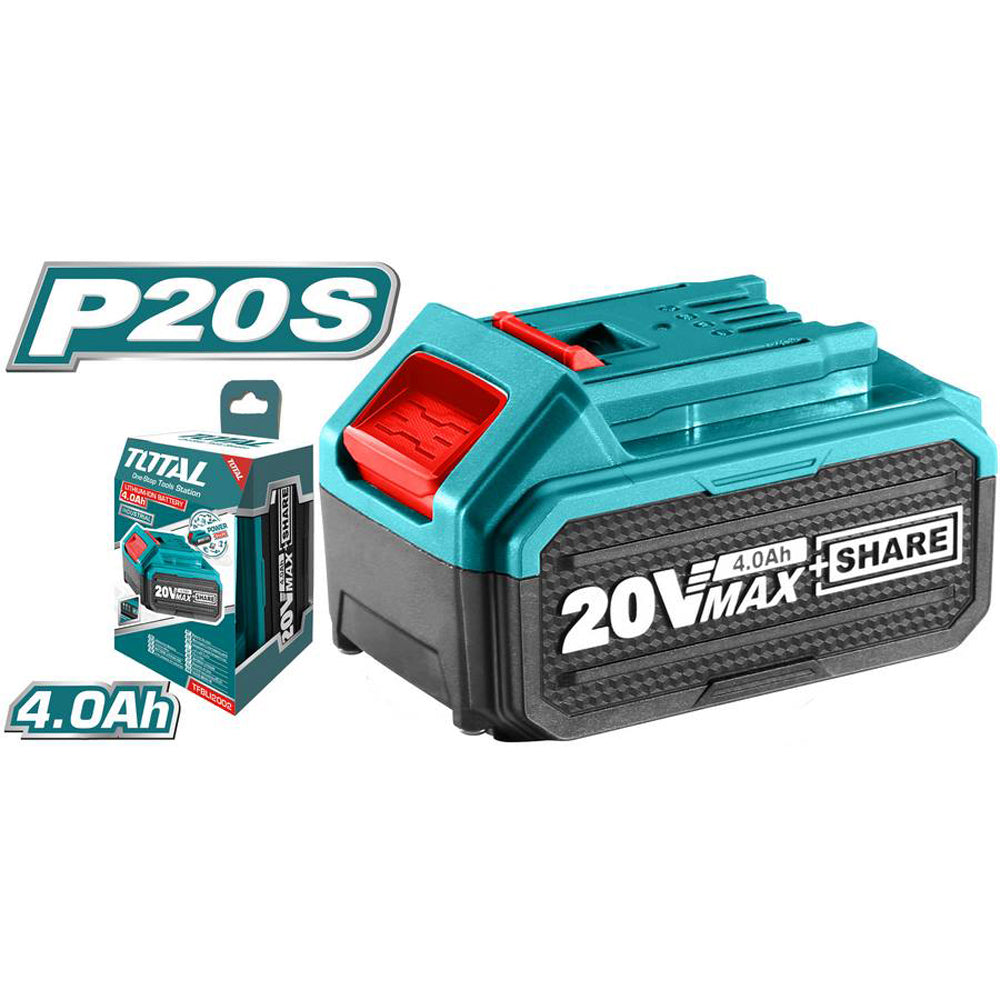 Batteria al litio 20v da 4ah per elettroutensili utensili total tottfbli2002e