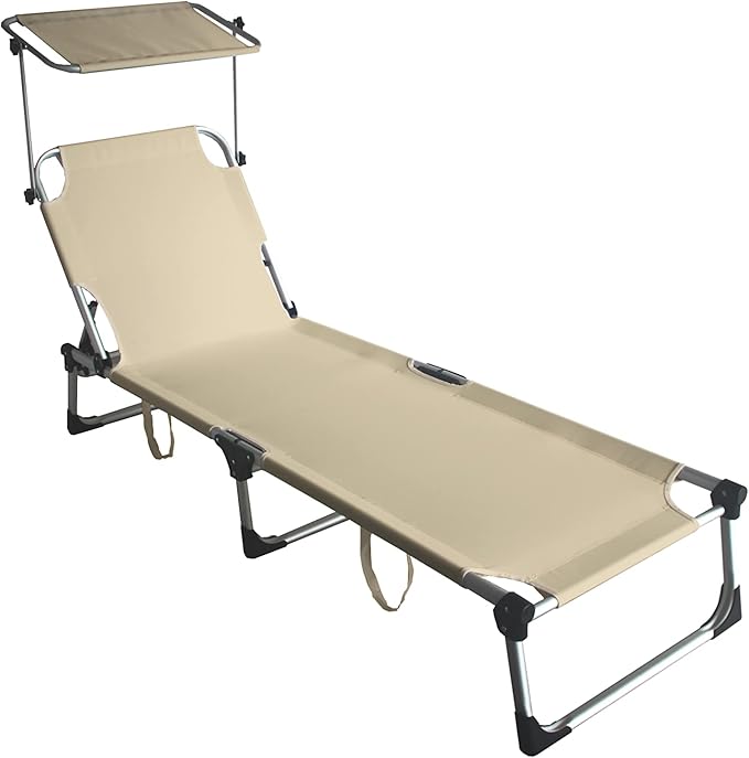 Lettino pieghevole mykonos beige l1986362