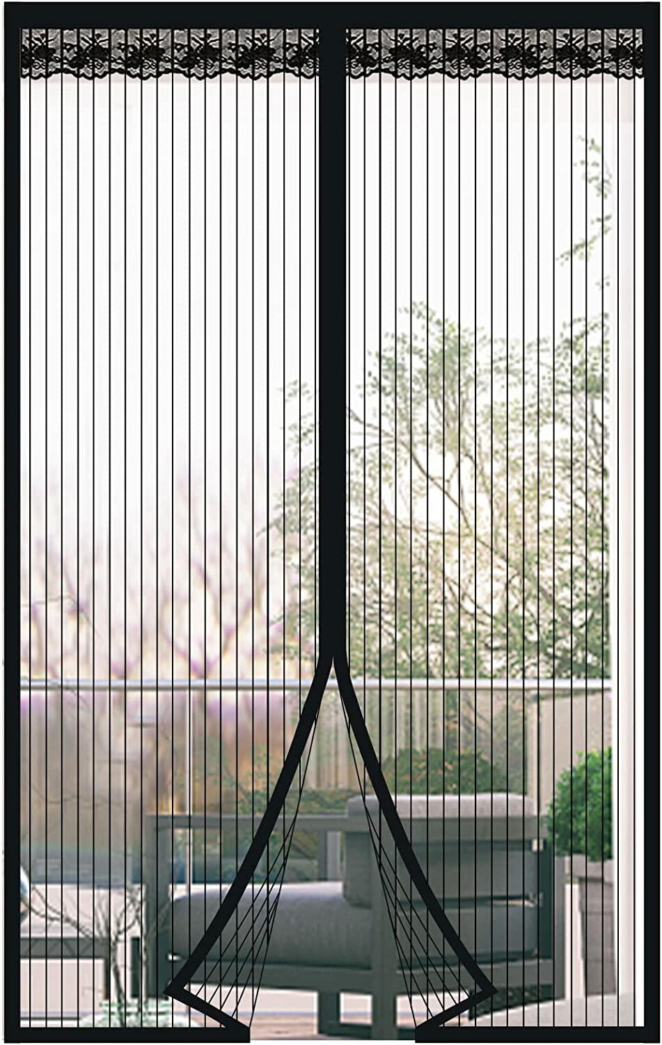 Zanzariera magnetica nera 140x240 cm per porte zanzariera con calamita tenda nero installazione facile