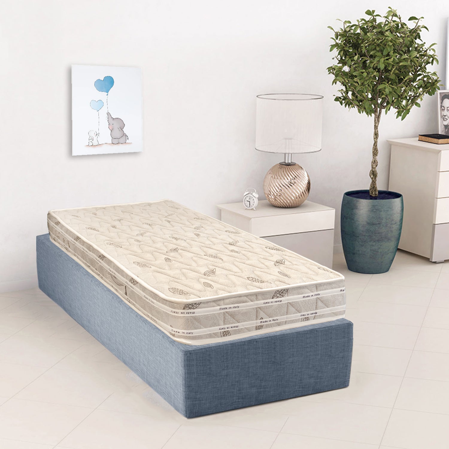 Materasso singolo misura personalizzata in self modeling water foam h21 poliuretano bianco antiacaro 100x200