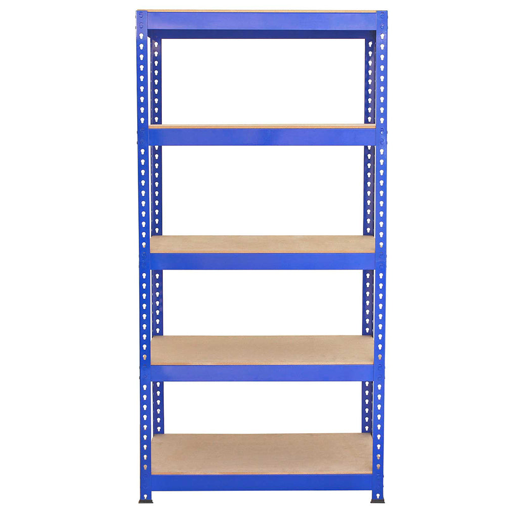 Scaffale in acciaio senza bulloni q-rax blu largo 90cm per magazzino e garage
