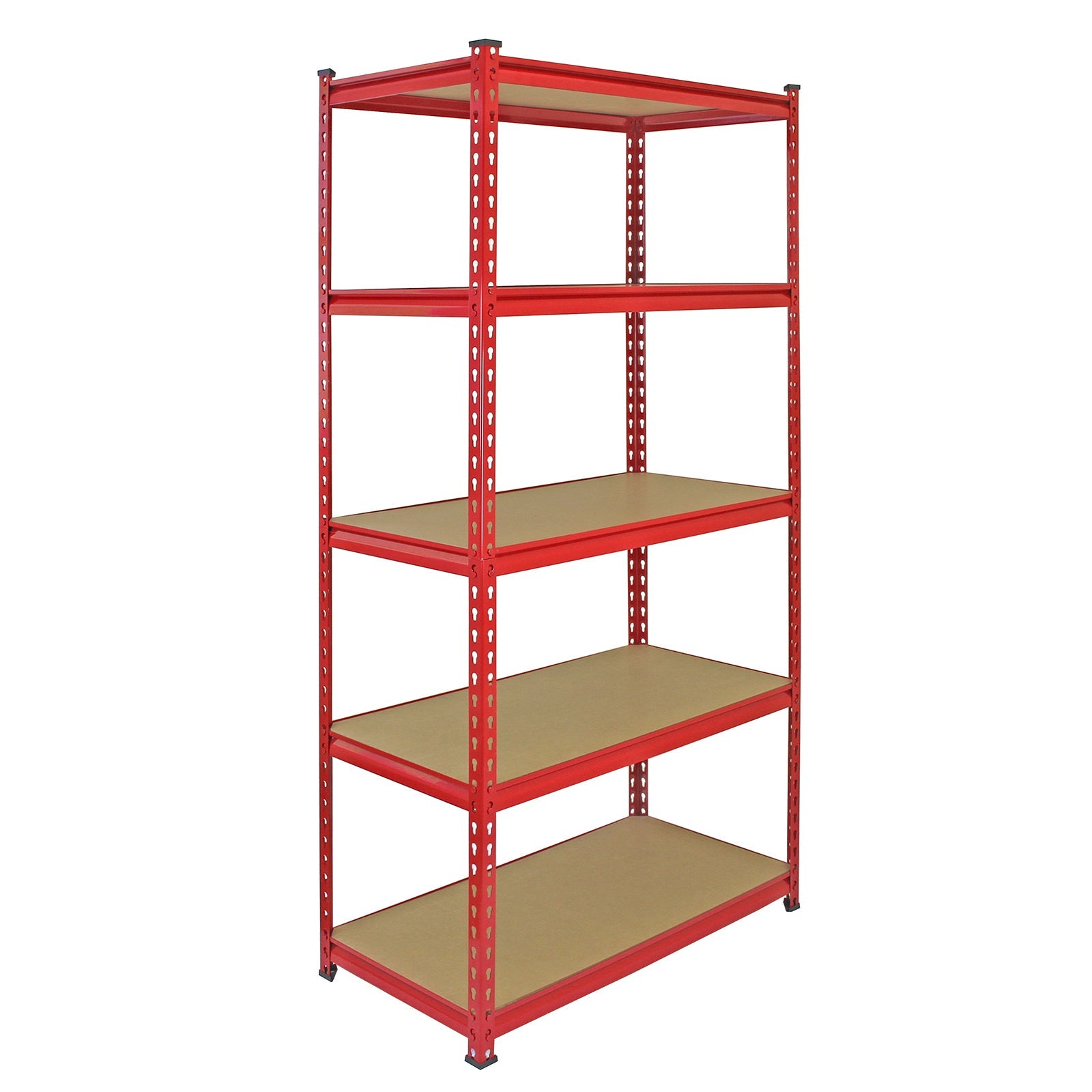 3 scaffali in acciaio senza bulloni z-rax rossi 90cm x 45cm x 183cm per garage