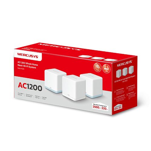 Router mercusys wifi mesh ac1200 gig x3 - halo h32g(3-pack)