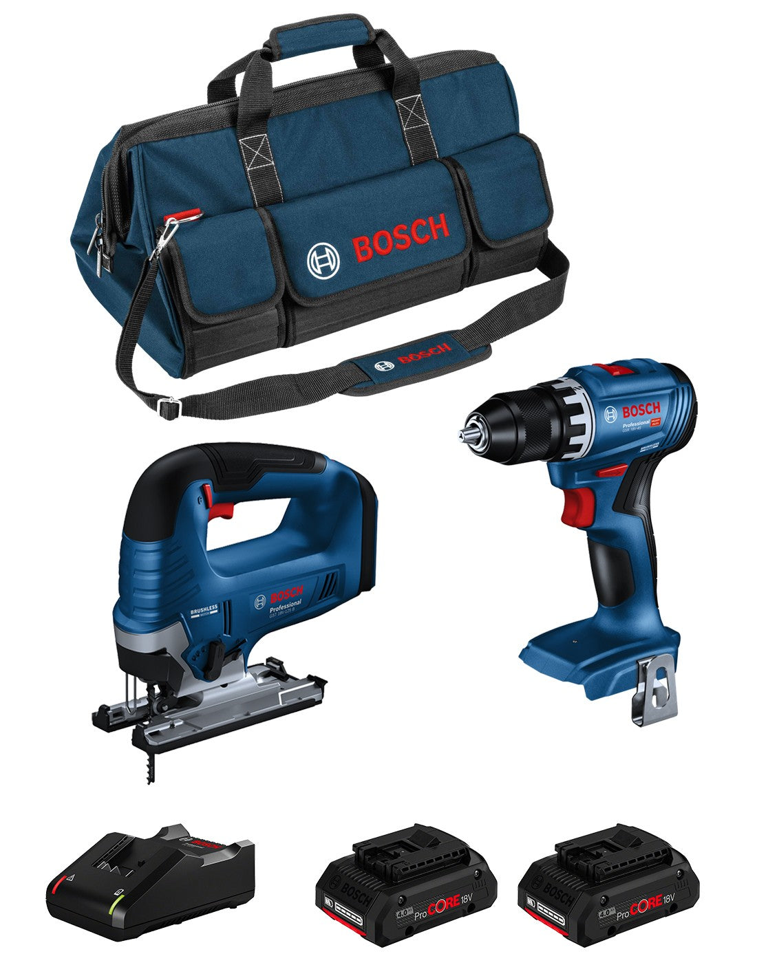 Bosch professional bosch kit bk2024bag (gsb 18v-45 + gst 18v-125 b +.. 8435587928324