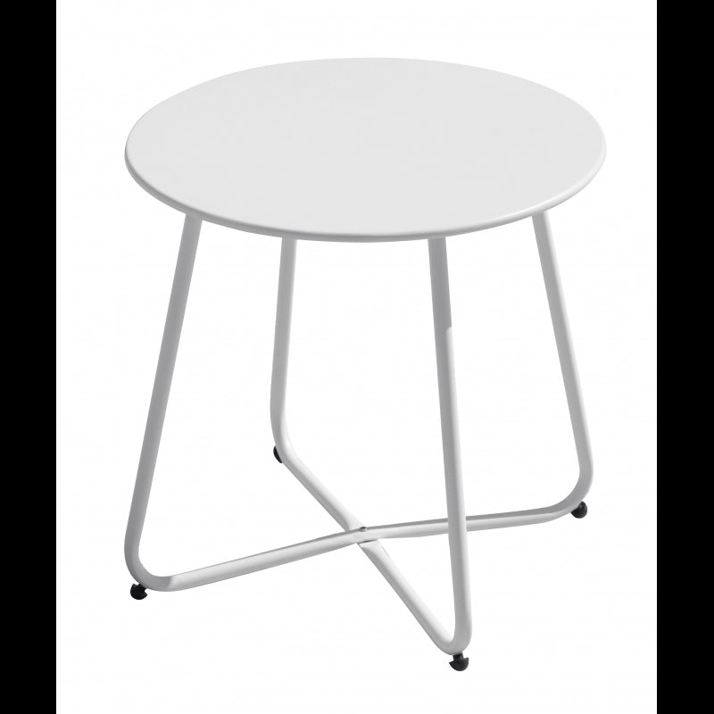 Tavolino rotondo 45 ferro epoxy bianco moia