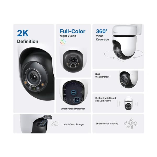 Tp-link tapo tc41 telecamera di sorveglianza cupola telecamera di sicurezza ip interno e esterno 2304 x 1296 pixel soffitto/muro
